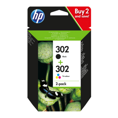 Encre HP 302, pack de 2, noir/tricolore